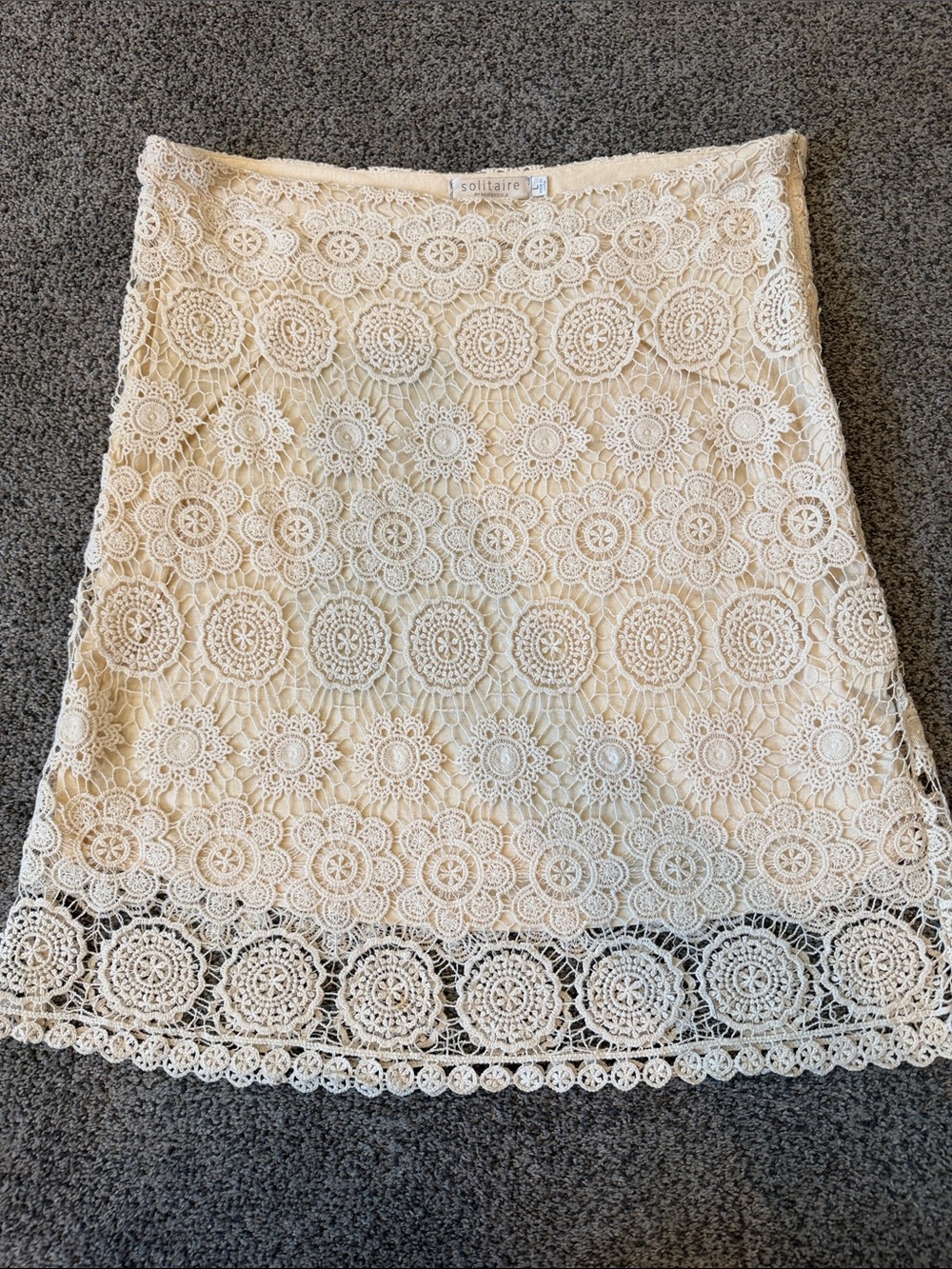 Solitaire Cream Crochet A-Line Skirt